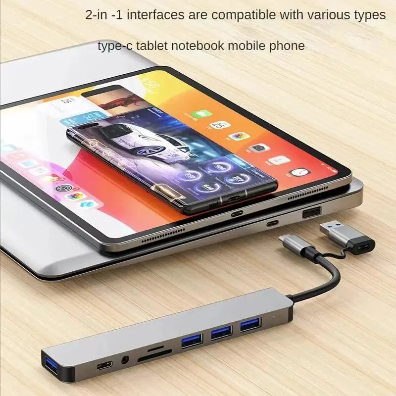 NexaBYZ Pro 8-in-2 Dual USB Hub