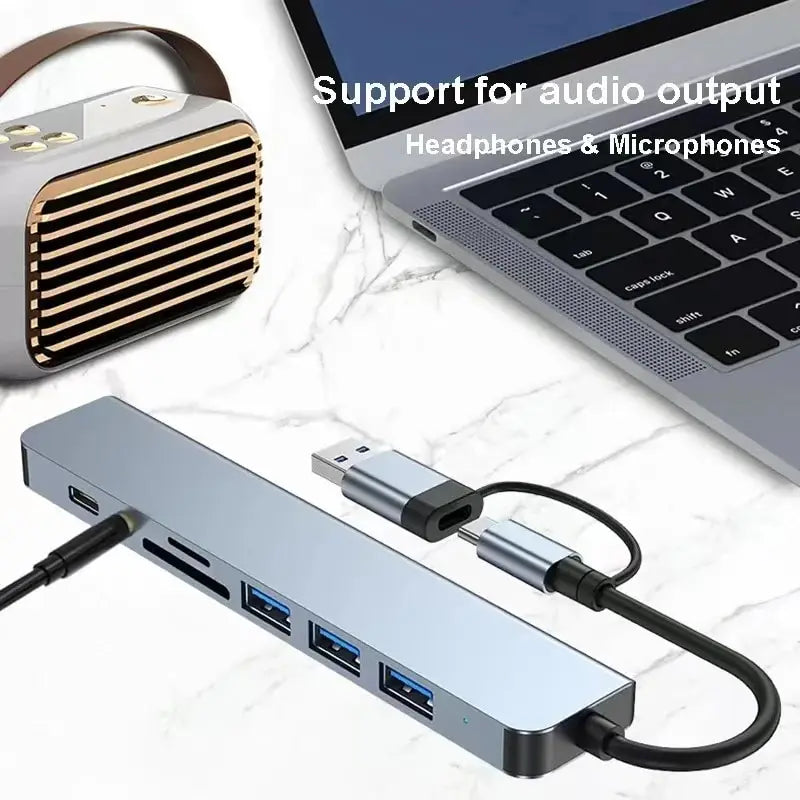 NexaBYZ Pro 8-in-2 Dual USB Hub