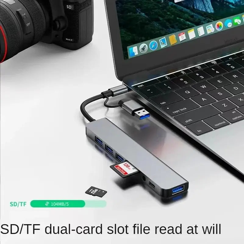 NexaBYZ Pro 8-in-2 Dual USB Hub