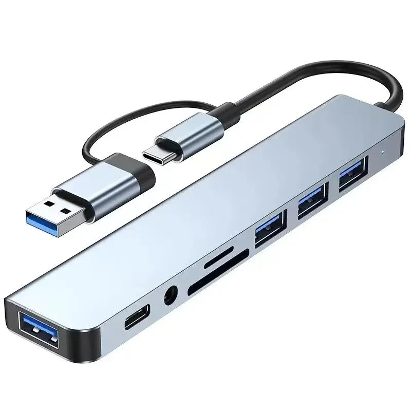 NexaBYZ Pro 8-in-2 Dual USB Hub