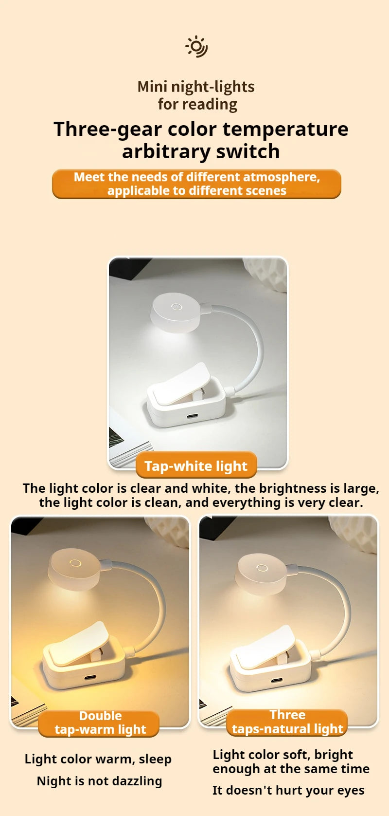 NexaBYZ Aura Mini Clip Book Light