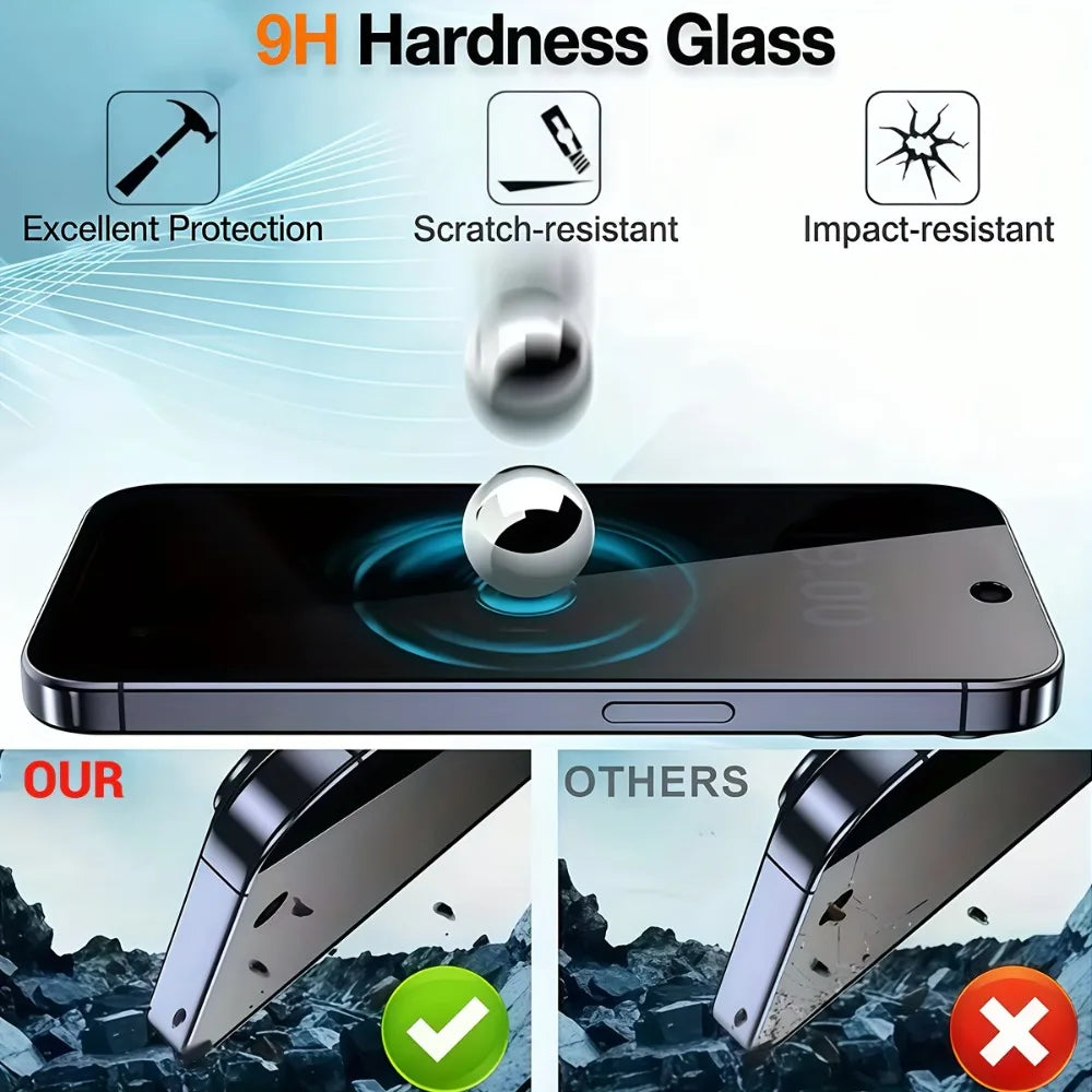 3Pcs Anti Spy Tempered Glass  iPhones Screen Protector